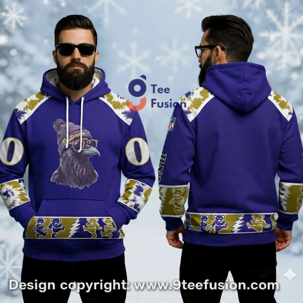 Baltimore Ravens X Grateful Dead Rasta 3D Hoodie