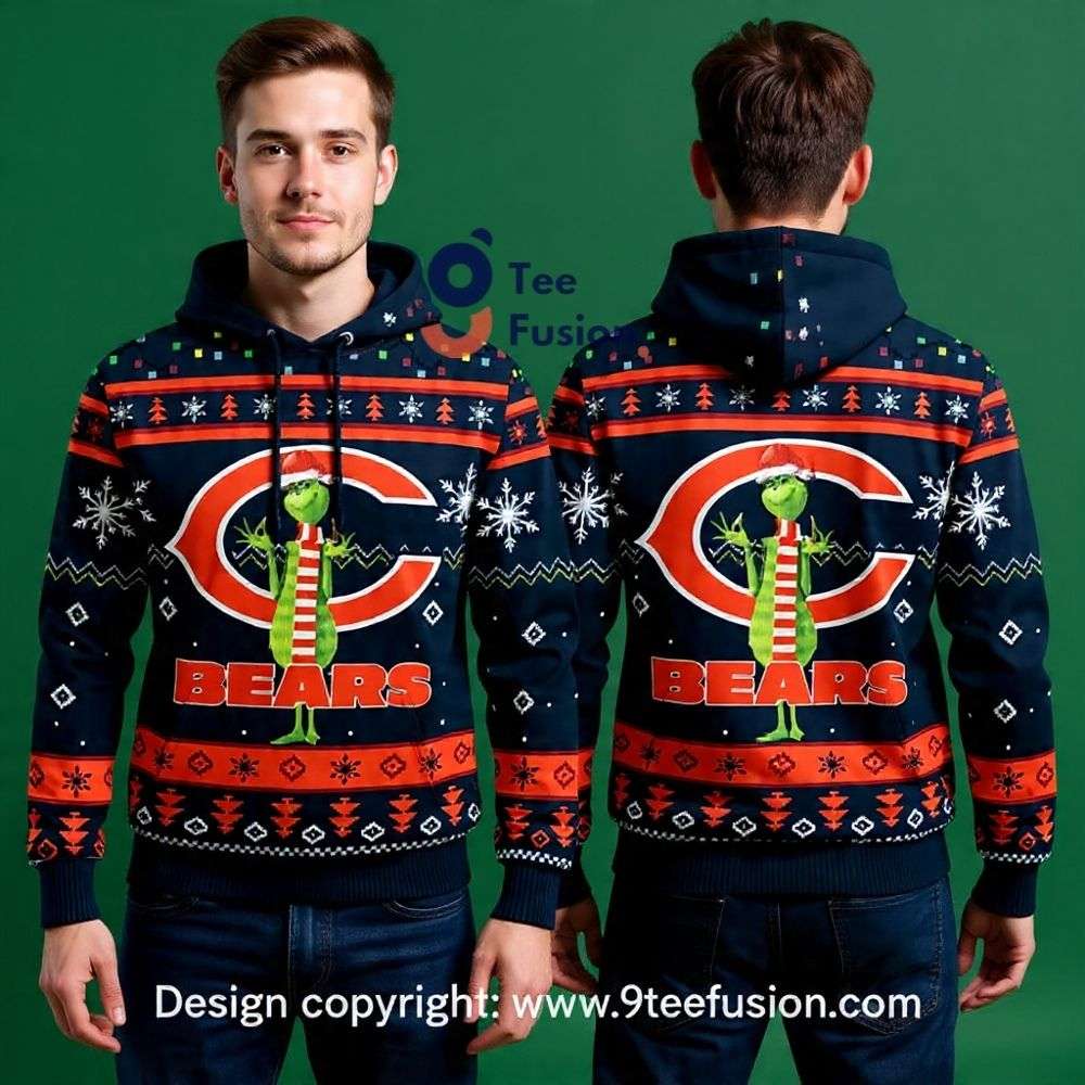 Chicago Bears X Grinch Christmas 3D Hoodie