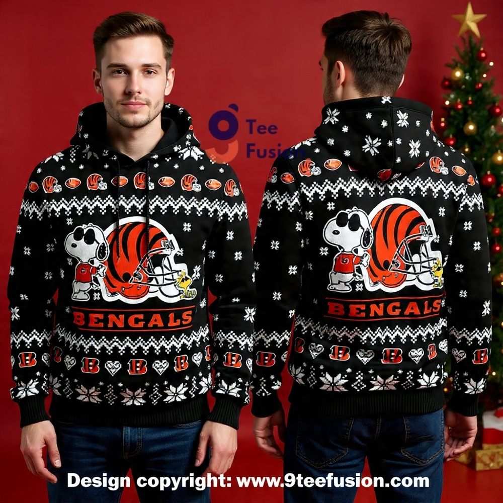 Trendy Snoopy And Helmet Cincinnati Bengal Team 3D Hoodie