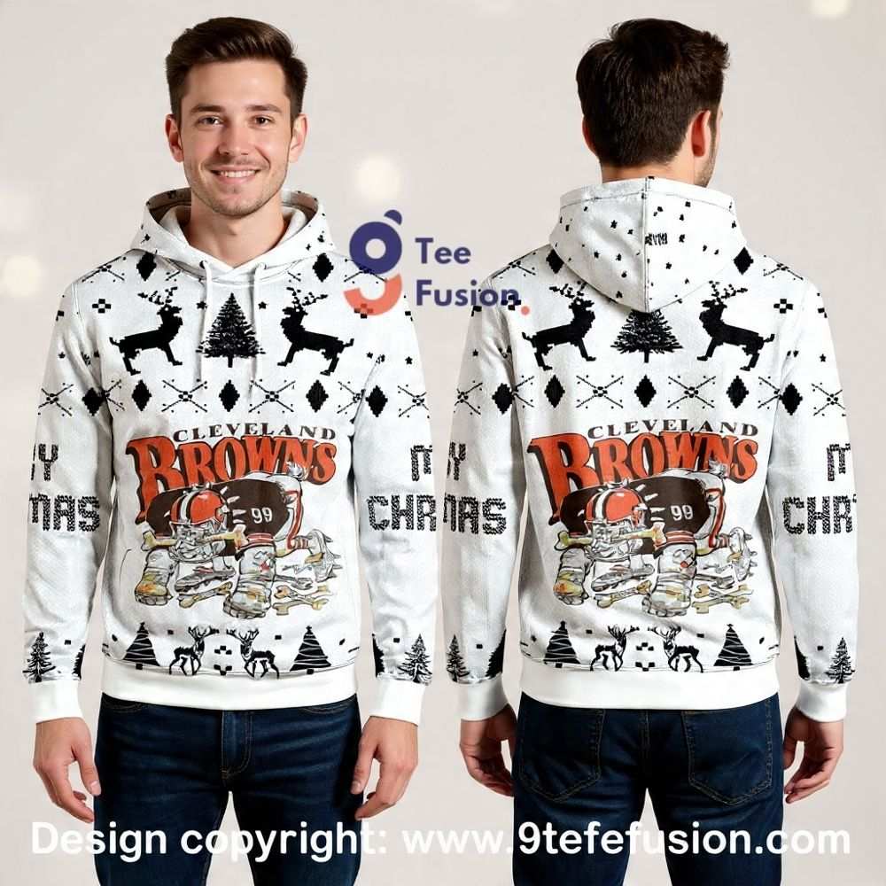 Christmas Cleveland Football Mascot Comfort 3D Hoodie