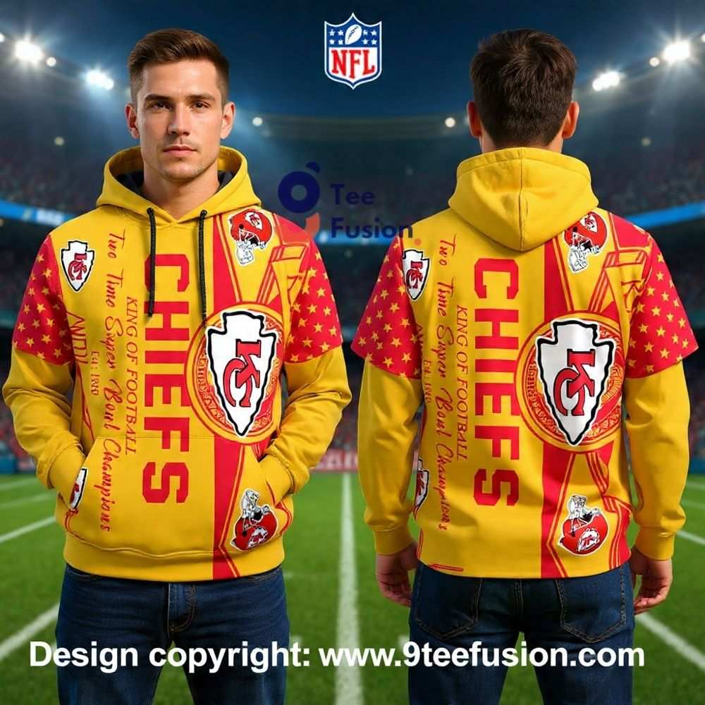 Vintage Chiefs Football American Nfl Game Day 3D Hoodie