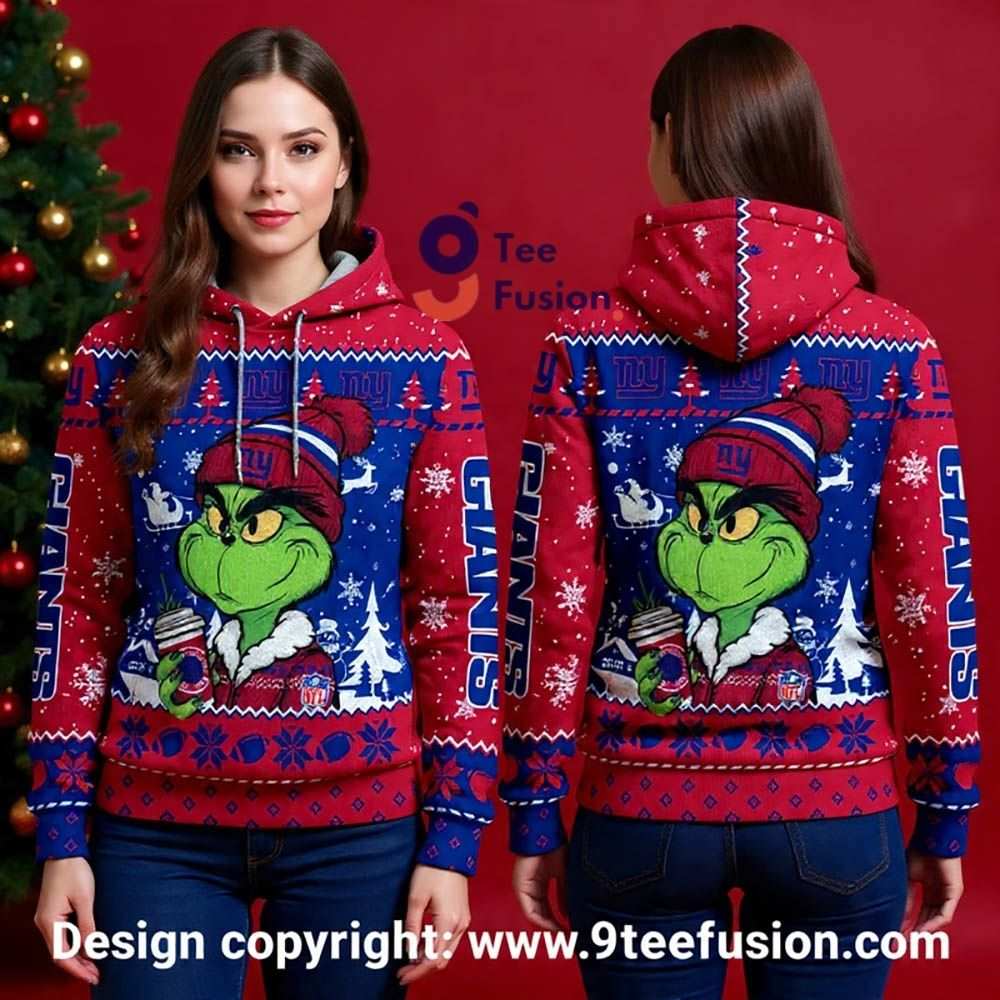 Christmas Grinch New York Giant Ny Football 3D Hoodie