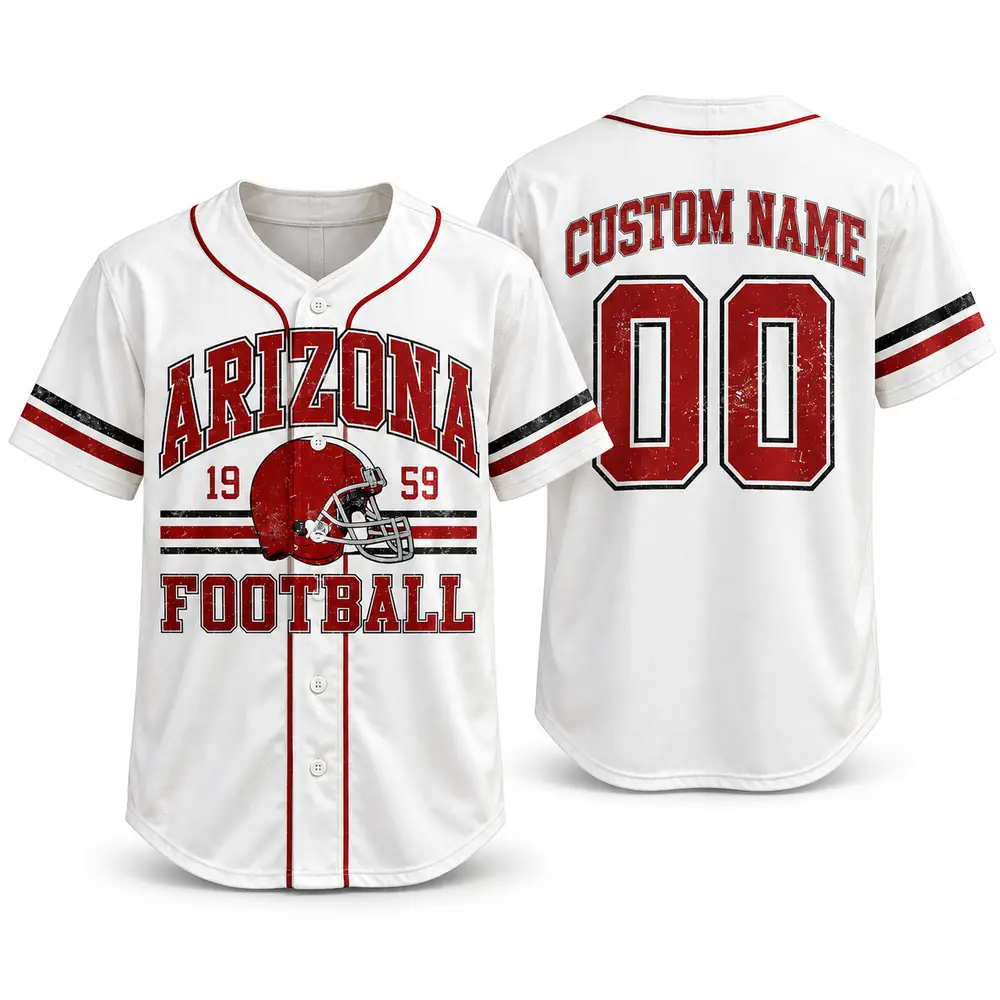 Arizona Football Vintage Helmet Custom Name and Number Baseball Jerseys — Main Image Arizona Football Vintage Helmet Custom Name and Number Baseball Jerseys — Main Image
