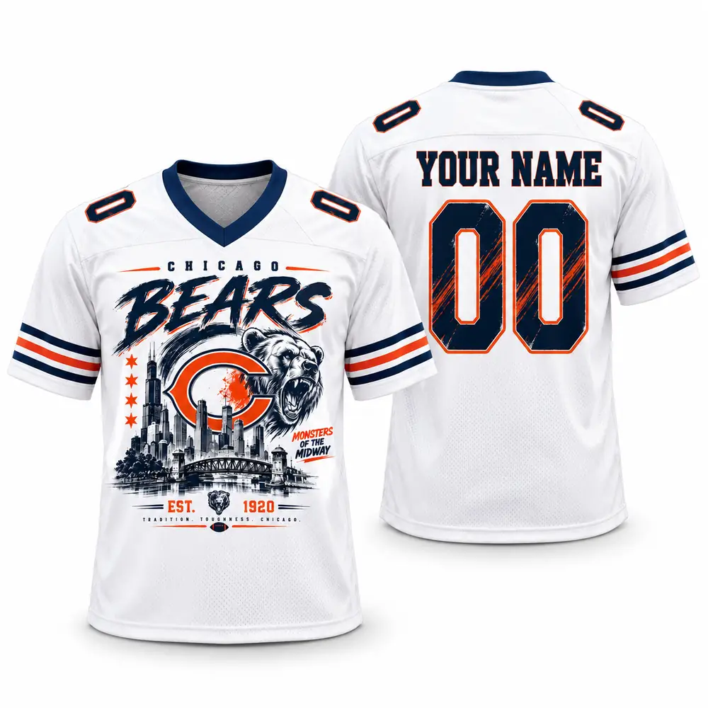 Chicago Bears Monsters of the Midway Personalized Skyline Football Jerseys — Main Image Chicago Bears Monsters of the Midway Personalized Skyline Football Jerseys — Main Image