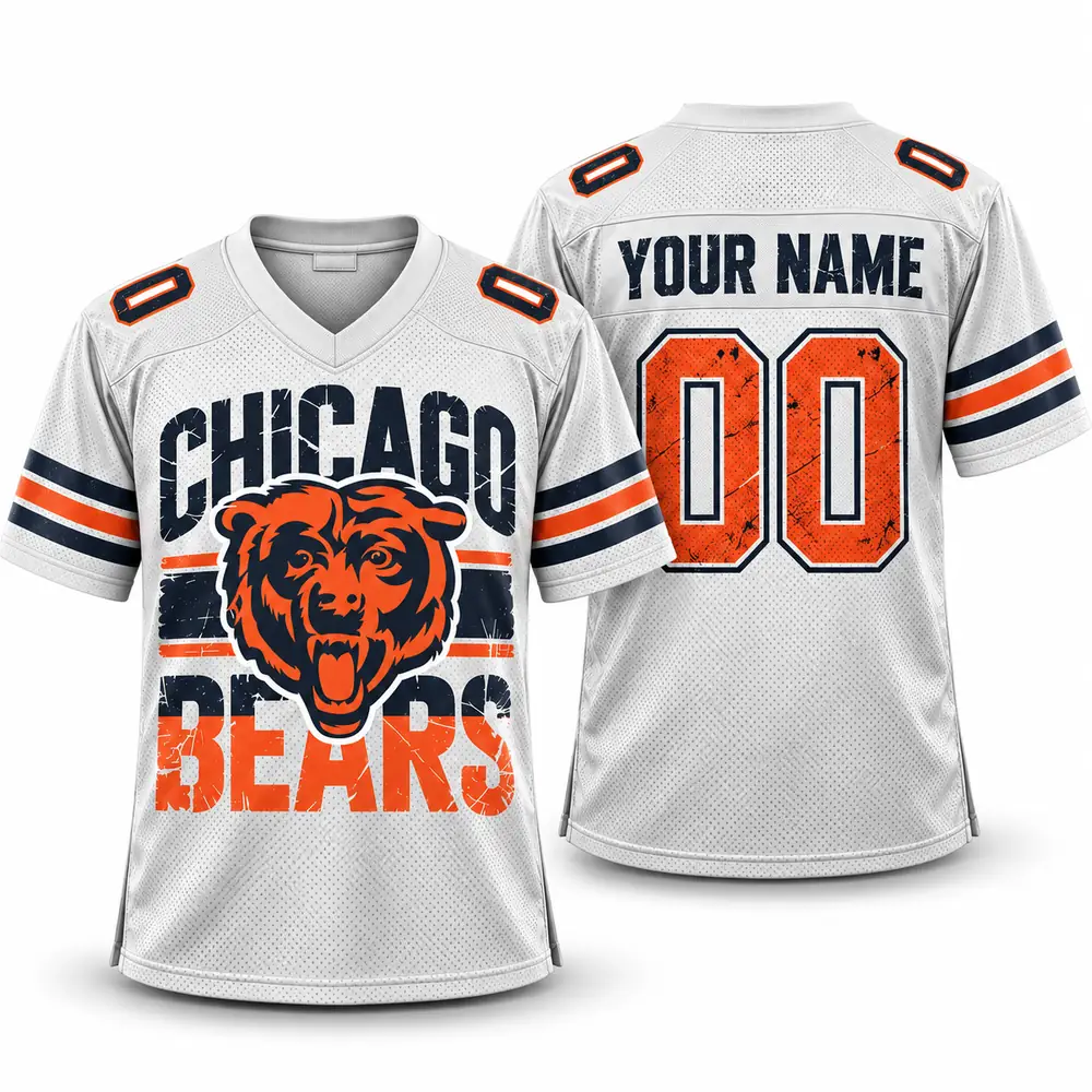 Chicago Bears Personalized Distressed Mascot Graphic Fan Style Football Jerseys — Main Image