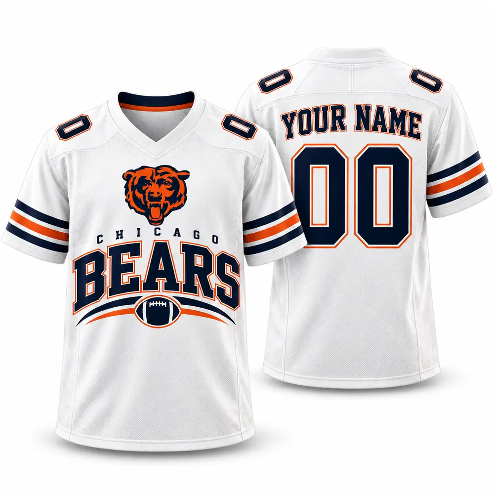 Chicago Bears Personalized Mascot Graphic and Bold Lettering Football Jerseys — Main Image Chicago Bears Personalized Mascot Graphic and Bold Lettering Football Jerseys — Main Image