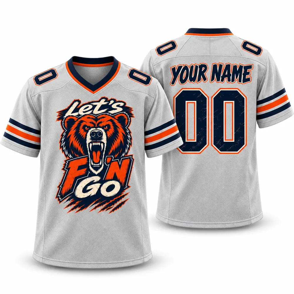 Chicago Bears Roaring Bear Personalized Game Day Graphic Football Jerseys — Main Image