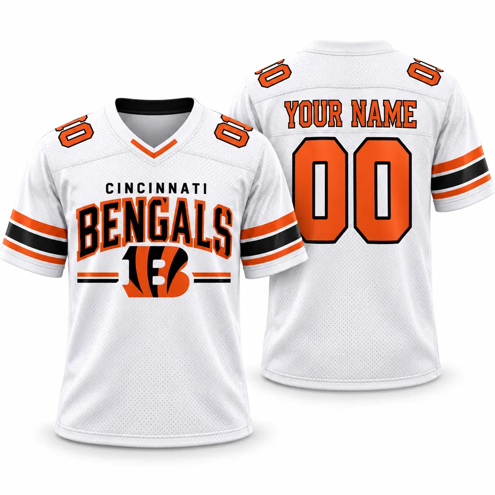 Cincinnati Bengals Personalized Name and Number Logo Stripe Football Jerseys — Main Image Cincinnati Bengals Personalized Name and Number Logo Stripe Football Jerseys — Main Image