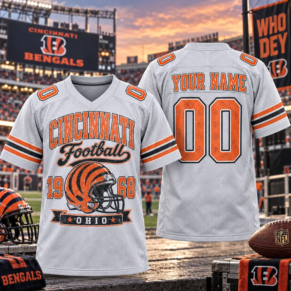 Cincinnati Bengals Retro Helmet Personalized Ohio 1968 Football Jerseys — Design Image Cincinnati Bengals Retro Helmet Personalized Ohio 1968 Football Jerseys — Design Image