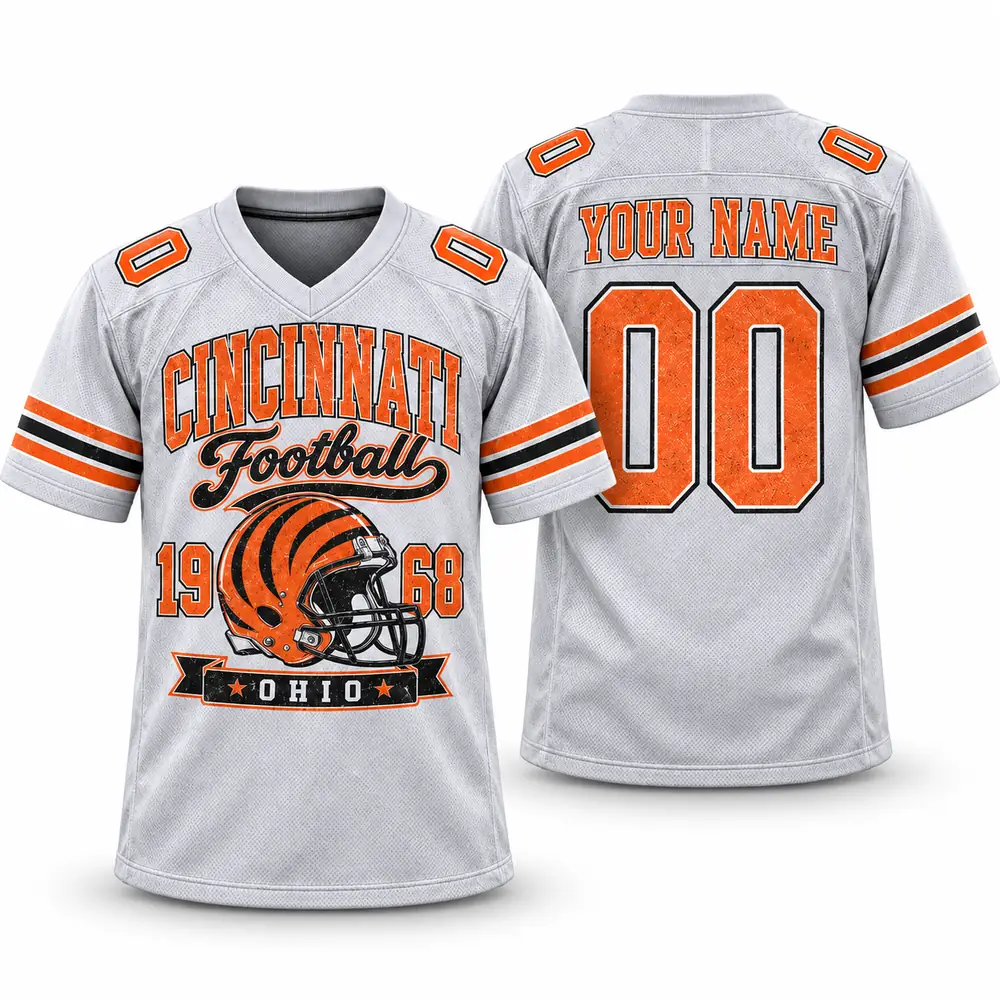 Cincinnati Bengals Retro Helmet Personalized Ohio 1968 Football Jerseys — Main Image Cincinnati Bengals Retro Helmet Personalized Ohio 1968 Football Jerseys — Main Image