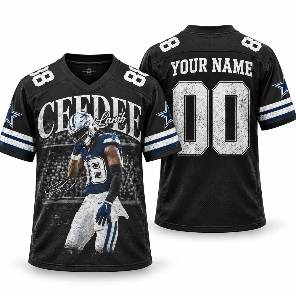 Dallas Cowboys CeeDee Lamb 88 Personalized Vintage Graphic Football Jerseys — Main Image Dallas Cowboys CeeDee Lamb 88 Personalized Vintage Graphic Football Jerseys — Main Image