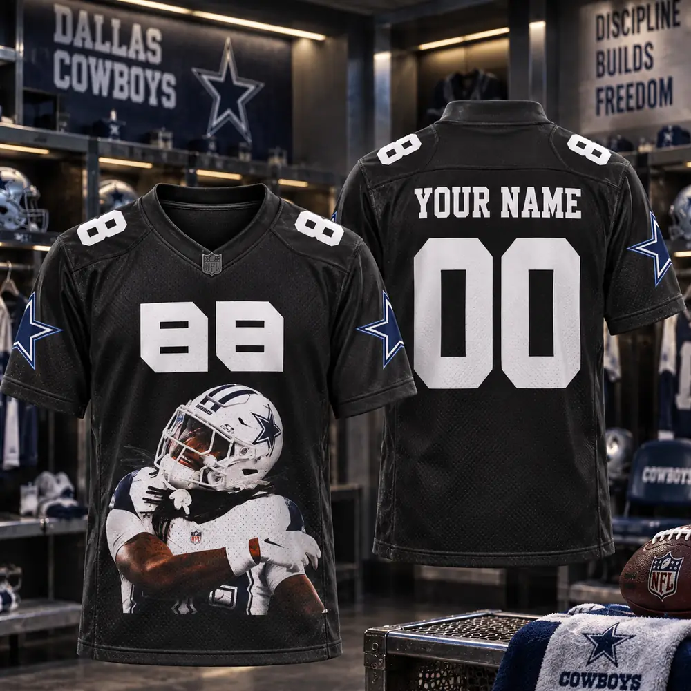 Dallas Cowboys Personalized Player Graphic Black Football Jerseys — Design Image Dallas Cowboys Personalized Player Graphic Black Football Jerseys — Design Image