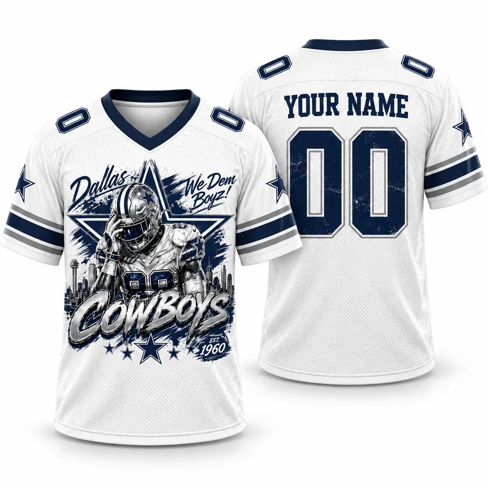 Dallas Cowboys Personalized Player Star Graphic Vintage Style Football Jerseys — Main Image Dallas Cowboys Personalized Player Star Graphic Vintage Style Football Jerseys — Main Image