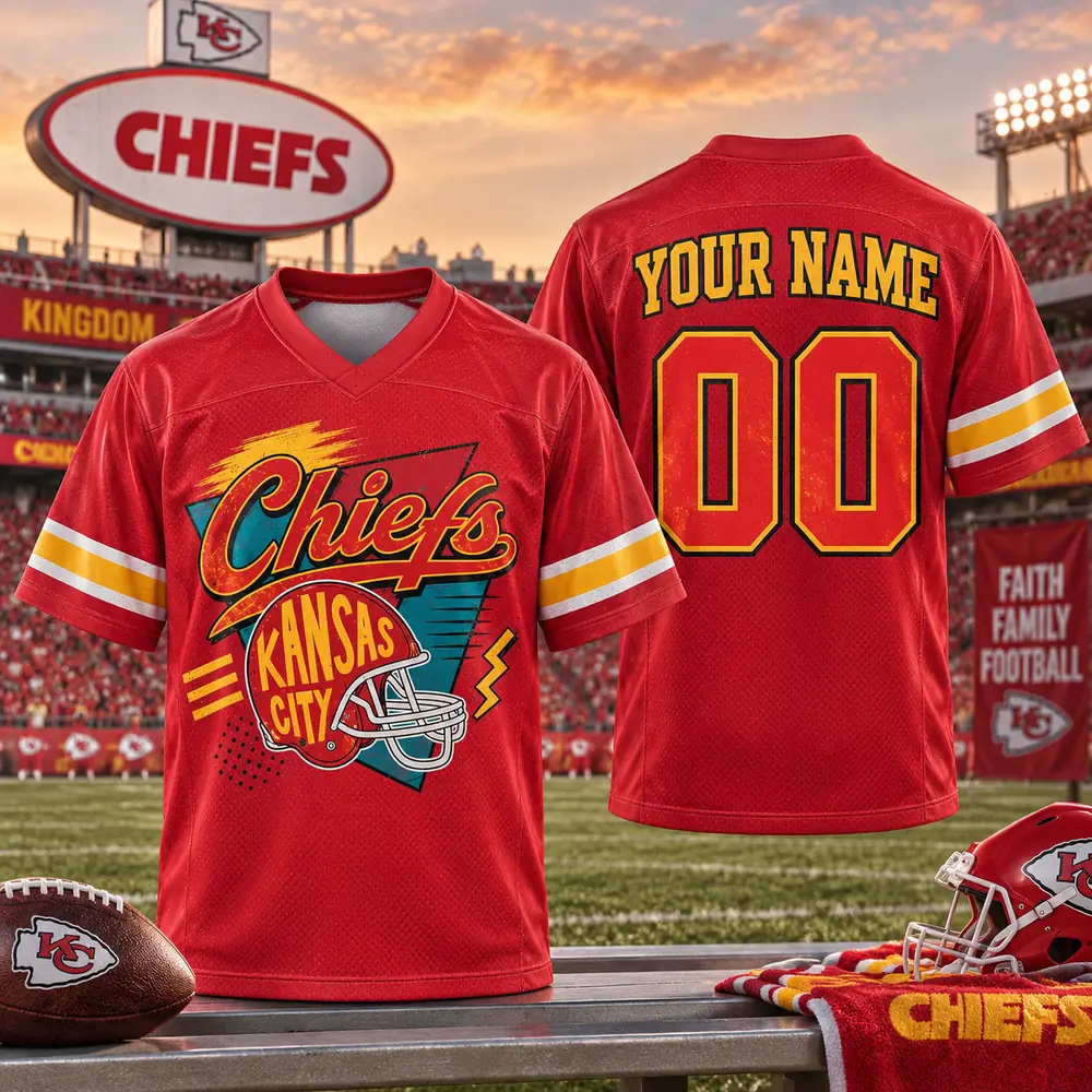 Kansas City Chiefs Retro Helmet Personalized Game Day Football Jerseys — Design Image Kansas City Chiefs Retro Helmet Personalized Game Day Football Jerseys — Design Image