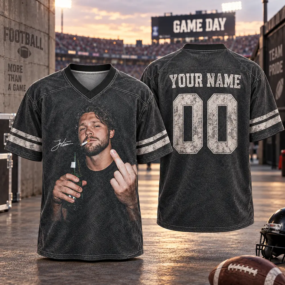 Personalized Rebellious Portrait Signature Distressed Black Name Number Football Jerseys — Design Image Personalized Rebellious Portrait Signature Distressed Black Name Number Football Jerseys — Design Image